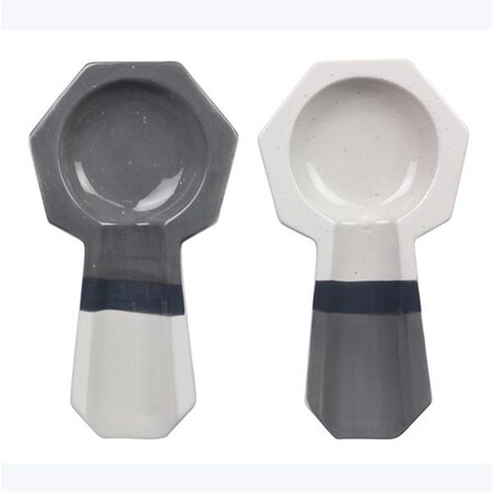 Desorden Ceramic Geometric Rest Spoon, 2 Assorted Color DE3286408